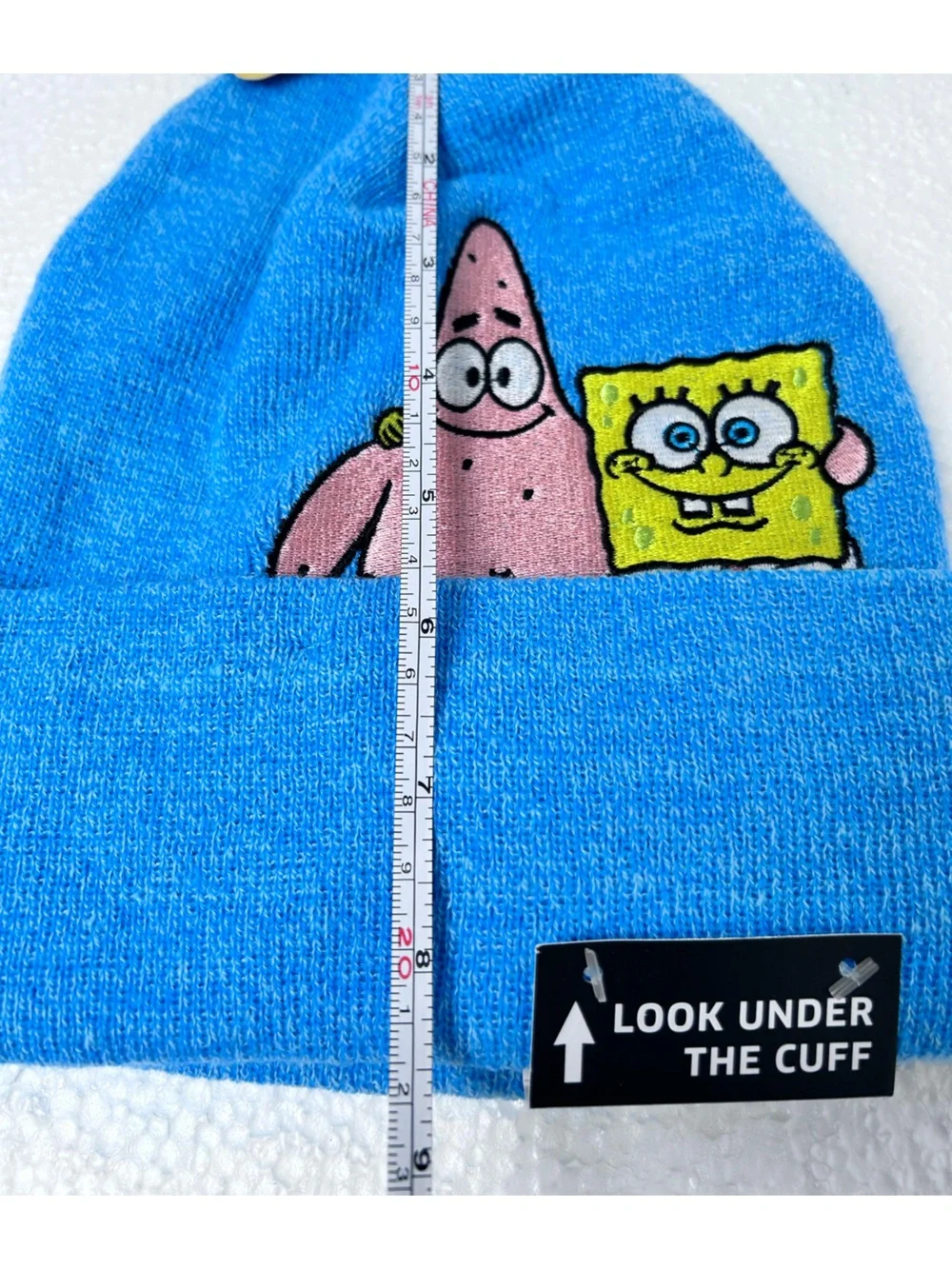 New 🆕 SpongeBob SquarePants Blue Kids Knit Beanie with SpongeBob & Patrick